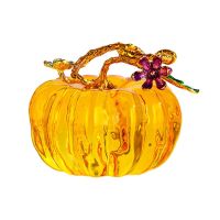 Home Decoration Crystal Pumpkin Ornament Souvenir Yellow/Red/Green 1 Pc