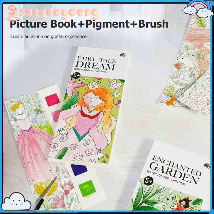 diy-book-paint-set-ที่คั่นหนังสือระบายสีที่ทนทานกระดาษสีน้ำสำหรับของขวัญเด็ก