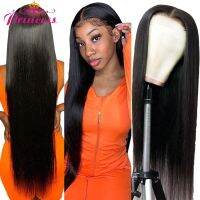 【jw】﹍ 13x4/13x6 Transparent Front Human Hair Wigs PrePlucked Closure Wig Straight Frontal