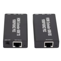 HSNNG Rj45ไปยัง HDMI สายต่อขยาย HDMI ขนาดเล็ก60ม. เครื่องขยายสัญญาณ เครื่องรับและส่งสัญญาณ สายเคเบิลเครือข่าย HDMI Extender 60M ไม่จำเป็นต้องตั้งค่า Cat5/6 สำหรับแล็ปท็อป /dvd/ จอภาพ/โปรเจคเตอร์