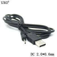 2A Black DC Power Plug USB A To DC 2.0 Mm X 0.6 Mm 5 Volt DC 2.0x0.6mm Barrel Jack Charging Power Cable Charge Adapter Cables 1m