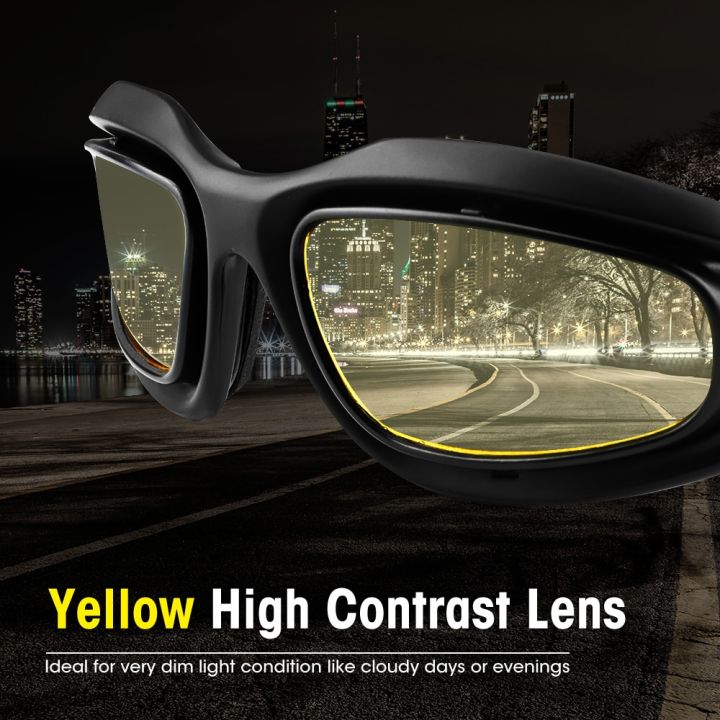 แว่นตามอเตอร์ไซค์แว่นกันแดดโพลาไรซ์สำหรับการถ่ายภาพ-pelindung-mata-กันลม-moto-uv400กันหมอกเลนส์ใส