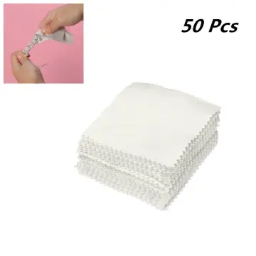 50pcs/Set of Sterling Silver Color Cleaning Cloth Polishing Cloth Soft Clean  Wipe Wiping Cloth Of Silver Gold Jewelry Tools
