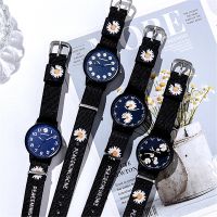 Korean Fashion Sweet Daisy Watch Women Men Trendy Canvas Wristwatch 2020 Summer New Lovers Bangle