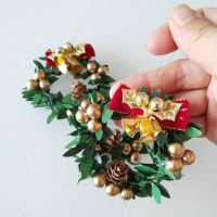 5Pcs Delicate Miniature Wreath Dollhouse Decoration Christmas Wreath Kids Gift Christmas Tree Decoration Garland