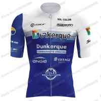 2023 Dunkerque Grand Trorted Cycling Jersey ชุดฝรั่งเศสทีมเสื้อผ้าขี่จักรยานชุดผู้ชายชุดจักรยานจักรยานกางเกงขาสั้น Maillot