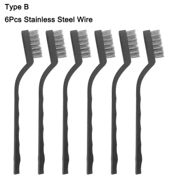 Small Wire Brush Set, Wire Brushes for Cleaning Rust Removal, 3 Brush Types  Stainless Steel Brush for Cleaning, Brass Metal Brush, and Nylon Brushes.