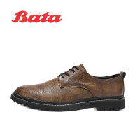 Bata รองเท้าผู้ชาย Kasut Lelaki แฟชั่นลำลอง Oxfords หนังผูกเชือกรองเท้าชุดเดรสทางการ