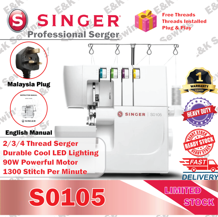 ORIGINAL Professional Singer S0105 Overlock Machine / Serger Sewing ...