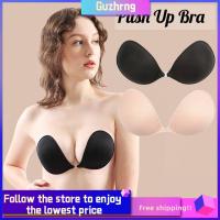 GUZHRNG หญิง ปิดด้านหน้าอย่างราบรื่น Bralette ชุดชั้นใน Sticky Bras Adhesive Bra Backless Strapless Invisible Push Up Bra