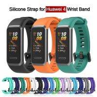 {TATLLr}สายรัดซิลิโคนสำหรับ Huawei Band 4สายนาฬิกาสายรัดข้อมือสร้อยข้อมือ De Montre Soft Correa De Reloj De Silicona Bande ปรับได้