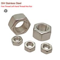 Left Hand Thread Fine Thread Hex Nut M6 M24 304 Stainless Steel Reverse Thread Hex Hexagon Nuts Left Tooth Nuts