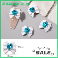 Zhaoyanping โบว์เรซิน3D 2ชิ้นฝังพลอยเทียมตกแต่งเล็บรักอุปกรณ์ทำเล็บ DIY