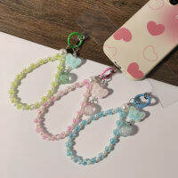 ศัพท์มือถือ Lanyard Bow Knot Chain Bubble Bead จี้สั้นสไตล์จี้ข้อมือ Universal เคสศัพท์ Anti Loss Lanyard สำหรับ Key