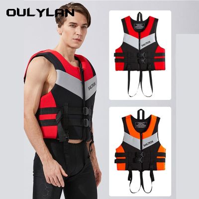 Oulylan Neoprene Life Jacket Buoyancy Safety Life Vest Safety For Adults Buckle Jackets Floating for Swimming Survival suit  Life Jackets