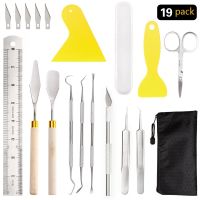 19 Pieces Craft Vinyl Weeding Tools Set Basic Vinyl Tool Kit for Weeding Vinyl Silhouettes Cameos Lettering