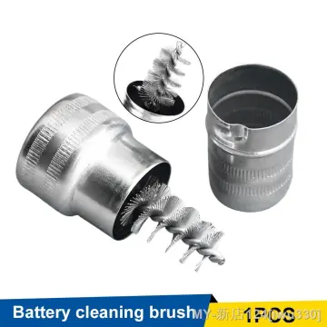 12Pcs Car Battery Post Terminal Cleaner Stainless Dirt Corrosion Cleaning  Brush