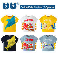 27Kids Store เสื้อยืดแขนสั้นของเด็กเสื้อยืดเด็กหญิงเด็กชายสำหรับเด็กทารก (1Y-8Y) 2023สำหรับเด็กผู้ชายฤดูร้อน