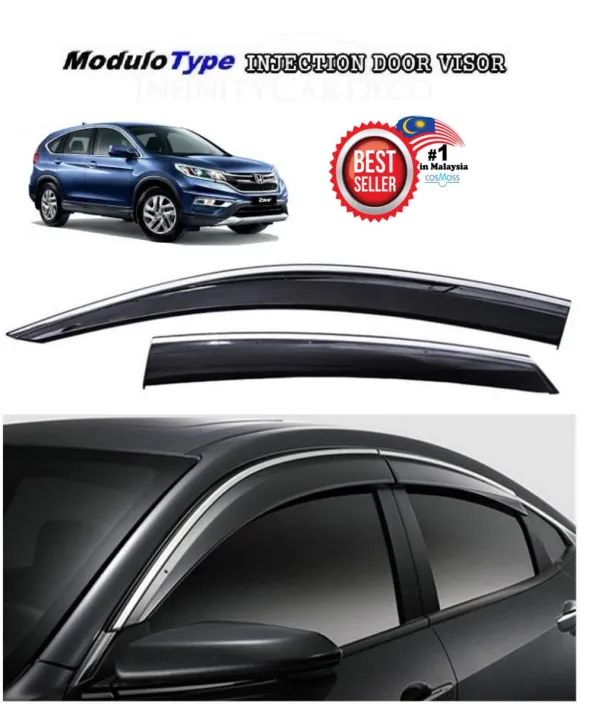 HONDA CRV 2014-2016 INJECTION STAINLESS STEEL LINING DOOR VISOR (100% ...