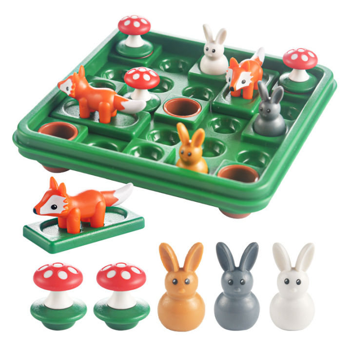 กระต่ายน้อยกระโดดกระต่ายน้อยกระโดดเด็กฝึกการคิดเชิงตรรกะเกมกระดานเกมปัญญาของเล่น