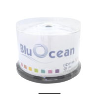 งานพรีเมี่ยม Bluocean BD-R 25 GB แผ่นเปล่าบลูเรย์ 6-12x Bluray  White Inkjet  หน้าปรินท์ได้ แพค 50 แผ่น