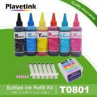 Plavetink ตลับหมึกรีฟิล T0801สำหรับ P50 Stylus Photo Epson T59 R265 285เครื่องพิมพ์290 6&amp;gt; ชุดขวดเติมหมึก100Ml