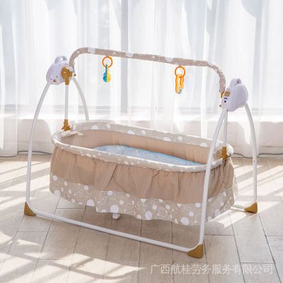 【In stock】baby bed baby cradle, electric cradle, multifunctional foldable baby cradle, newborn sleeping cradle LKF7