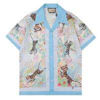 ღSpotღoversized unisex Shirt New Fashion Tiger Floral Print Casual Short Sleeve Shirt