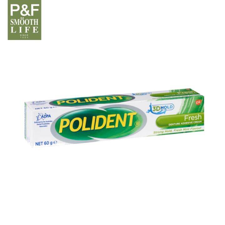 Polident PoliGrip Denture Adhesive Cream fresh mint 20g/60g ครีมติดฟัน