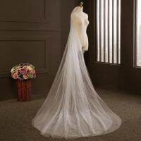 3 Meters Long Soft Net Large Tail Wedding Bridal Veil With Comb