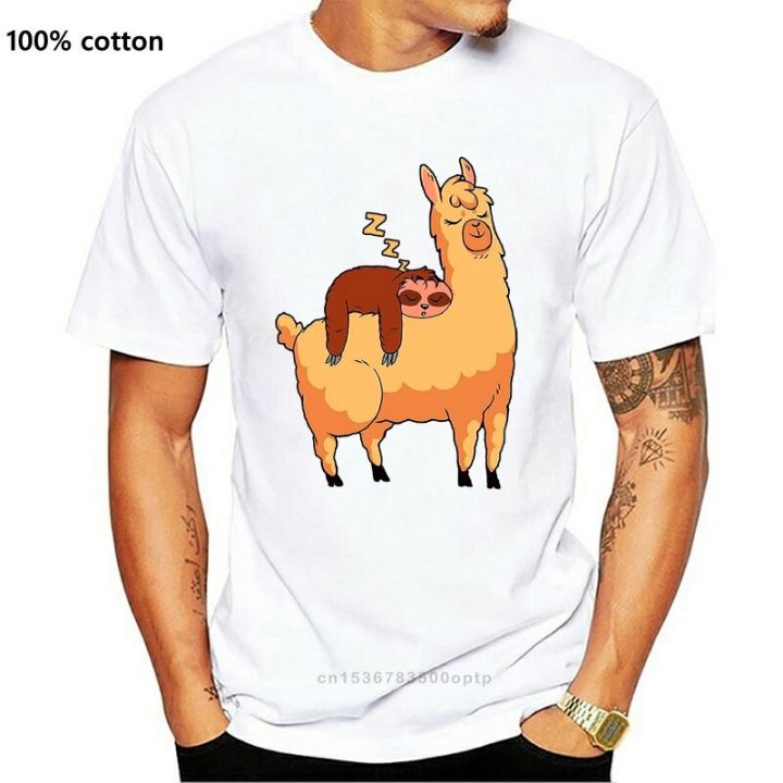 sloth-riding-llama-s-funny-illustrations-t-shirt-custom-graphic-tees-tee-shirt