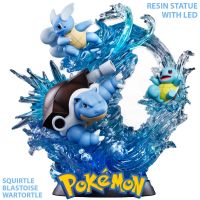 Figure ฟิกเกอร์ MFC Studio จากการ์ตูนเรื่อง Pocket Monster Pokemon Evolution of Squirtle Wartortle &amp; Blastoise Kameil พ็อกเก็ตมอนสเตอร์ โปเกมอน อีโวลูชัน อ็อฟ เซนิกาเมะ คาเมล คาเม็กซ์ บาลสต์ทอยส์ Resin Statue พร้อมไฟ With LED Ver Anime Hobby โมเดล ตุ๊กตา