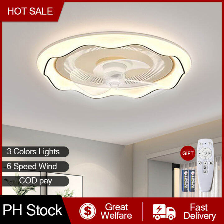 Ceiling fan light, simple and invisible ceiling light with fan, three ...