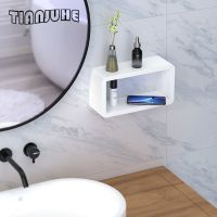 ☊ Tray Kitchen Living Room Strong Sticky Pad Shelf Organizer Bathroom Wall Waterproof Cosmetic Rack Storage Bedroom Shelf