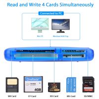 Onefavor SmartMedia Cards Reader Writer, All-In-1 USB Universal Multi Card Adapter, Smart Media,XD,SD, UHS-I, MMC, MS Pro Duo, CF, MD,เครื่องอ่านการ์ดหน่วยความจำแฟลชกล้องสำหรับ Windows, Mac, LinuxTH