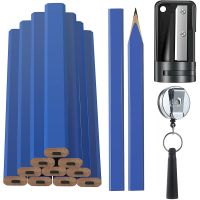 iho❁﹍卍  12Pcs Pencils Tools Set with Sharpener and Retractable Holder Marking Construction Woodworking