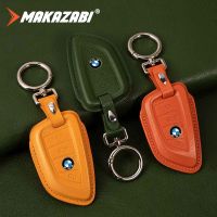 รถ Key Cover กรณีออกแบบที่มีสีสันของแท้หนังแพะสำหรับ BMW X1/2/X3/X4/X5/X6/X7