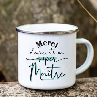 Merci Maitre พิมพ์แก้วสร้างสรรค์กาแฟถ้วยชาเครื่องดื่มน้ำนมแก้วเคลือบโรงเรียนบ้านจับ Drinkware ของขวัญสำหรับครู