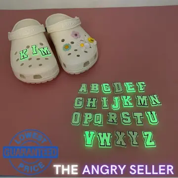 Glow in the Dark Letter Croc Charms