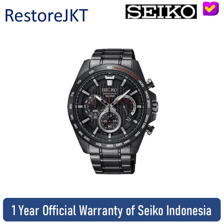 Seiko Chronograph SSB311P1 Stainless Steel Black Lazada Indonesia