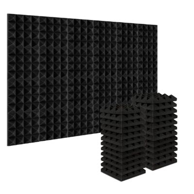 24Pcs 25X25X5Cm Studio Acoustic Soundproof Foam Pyramid Noise Insulation Sound Absorption Treatment Panels