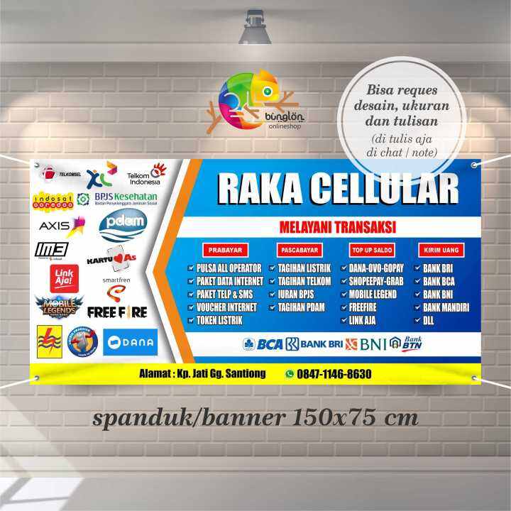 Spanduk Banner 150x75 Cm Spanduk Konter, Spanduk Pulsa, Spanduk ...