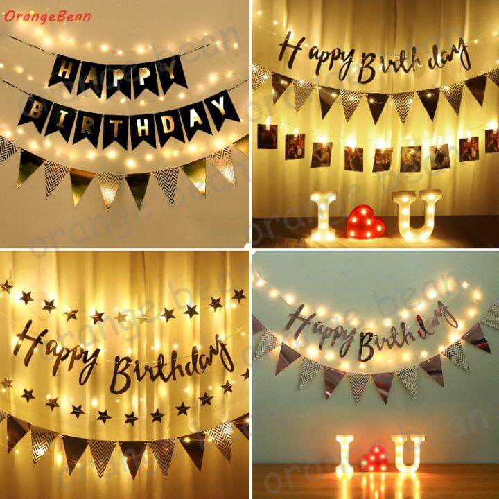 Happy Birthday Anniversary Congratulations Led Light Banner Flag Party ...