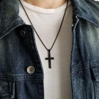 แฟชั่น Charm Classic Cross สร้อยคอผู้ชายสแตนเลสสร้อยคอจี้สำหรับผู้ชายเครื่องประดับ Punk ครบรอบของขวัญ collare-iotc29 mall