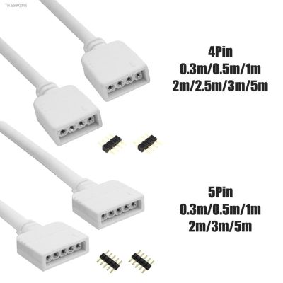 ♞ﺴ 4Pin/5Pin Light Strip Extension Cable White LED Lamp Bar Extension Wire for 3528 5050 RGB/5050 RGBW LED Connector