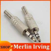 Merlin Irving Shop Metal 3.5mm 2 Ring 3 Poles Stereo Jack Plug 3.5mm Female audio connector Cable Solder Adapter Terminal with Spring