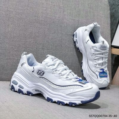 ของแท้ Skechers_D"lites 1.0 รองเท้าผ้าใบลำลองผู้หญิงย้อนยุค