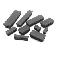 Rectangle Plastic Black Blanking End Caps Furniture Leg Tube Pipe Inserts Plugs Bung Decorative Dust Cover 10x20mm 40x80mm