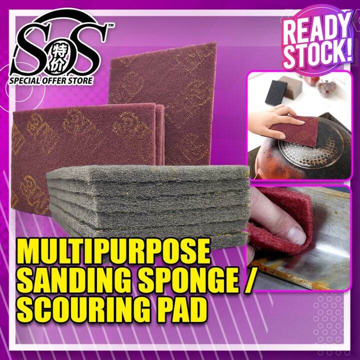 3M Scouring Pad Scotch Brite 7447/7448 Nylon Silk Pad Pengyental Sutera Nilon Emery Sponge Kapas