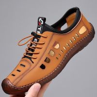 2023 Summer Mens Casual Sandals Fashion Hollow Out Breathable Shoes Flat Business Soft Bottom Sneakers Sandalias Hombre